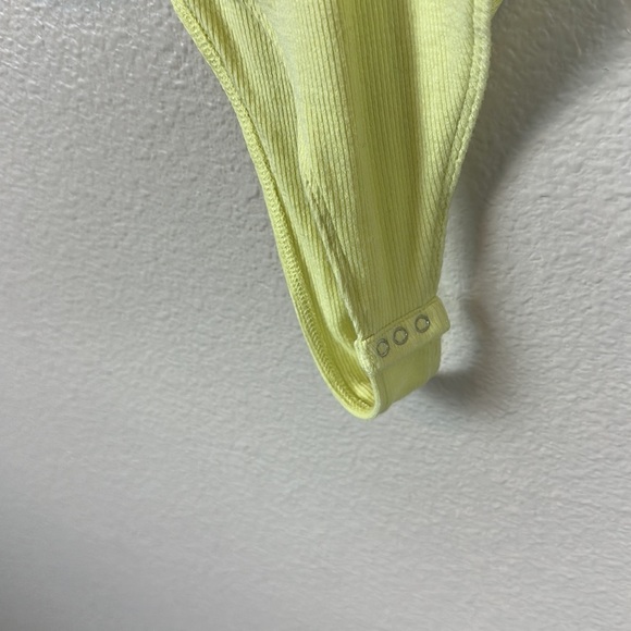 ATM ANTHONY THOMAS MELILLO STRETCH MODAL HENLEY BODYSUIT IN BANANA - Picture 6 of 10